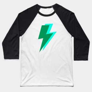 Green and Turquoise Lightning Baseball T-Shirt